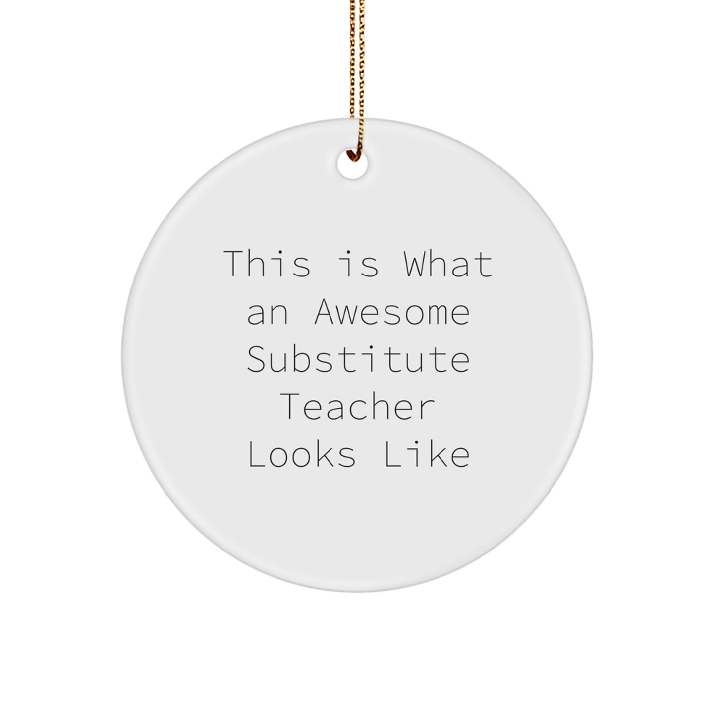 Funny Substitute Teacher Gifts - This Is What An Awesome Circle Ornament Looks Like, Gifts from Friends, for Substitute Teachers at Christmas - Image 1