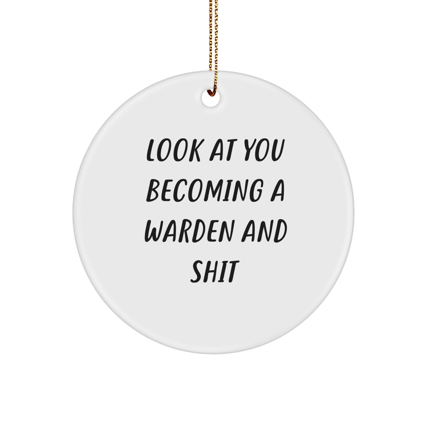 Funny Warden Circle Ornament Gifts from Men to Friends, Unique Christmas Unique Gifts for Warden Lovers, Warden - Image 1