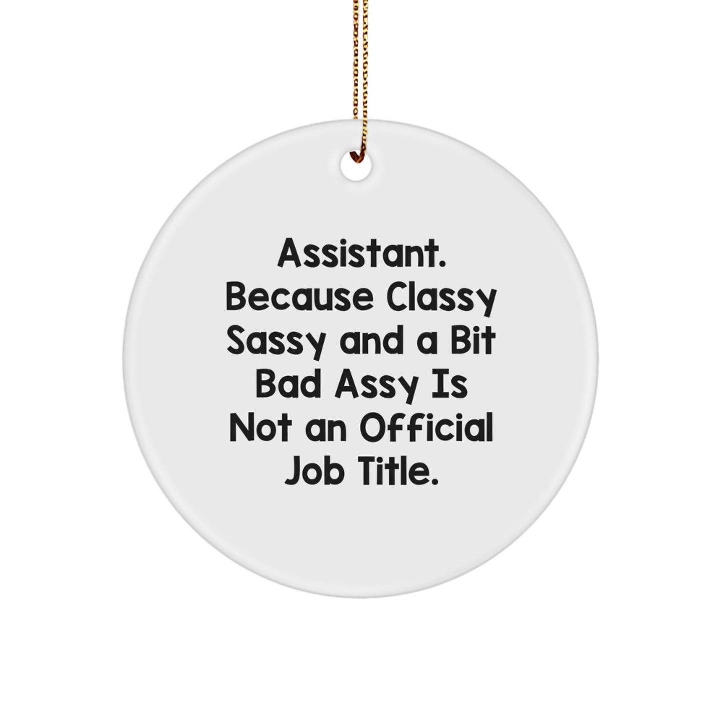 Funny Assistant Gifts, Classy Sassy Circle Ornaments, Unique Christmas Memorable Presents for Assistant Friends from Men, Women, Coworkers, Family - Image 1