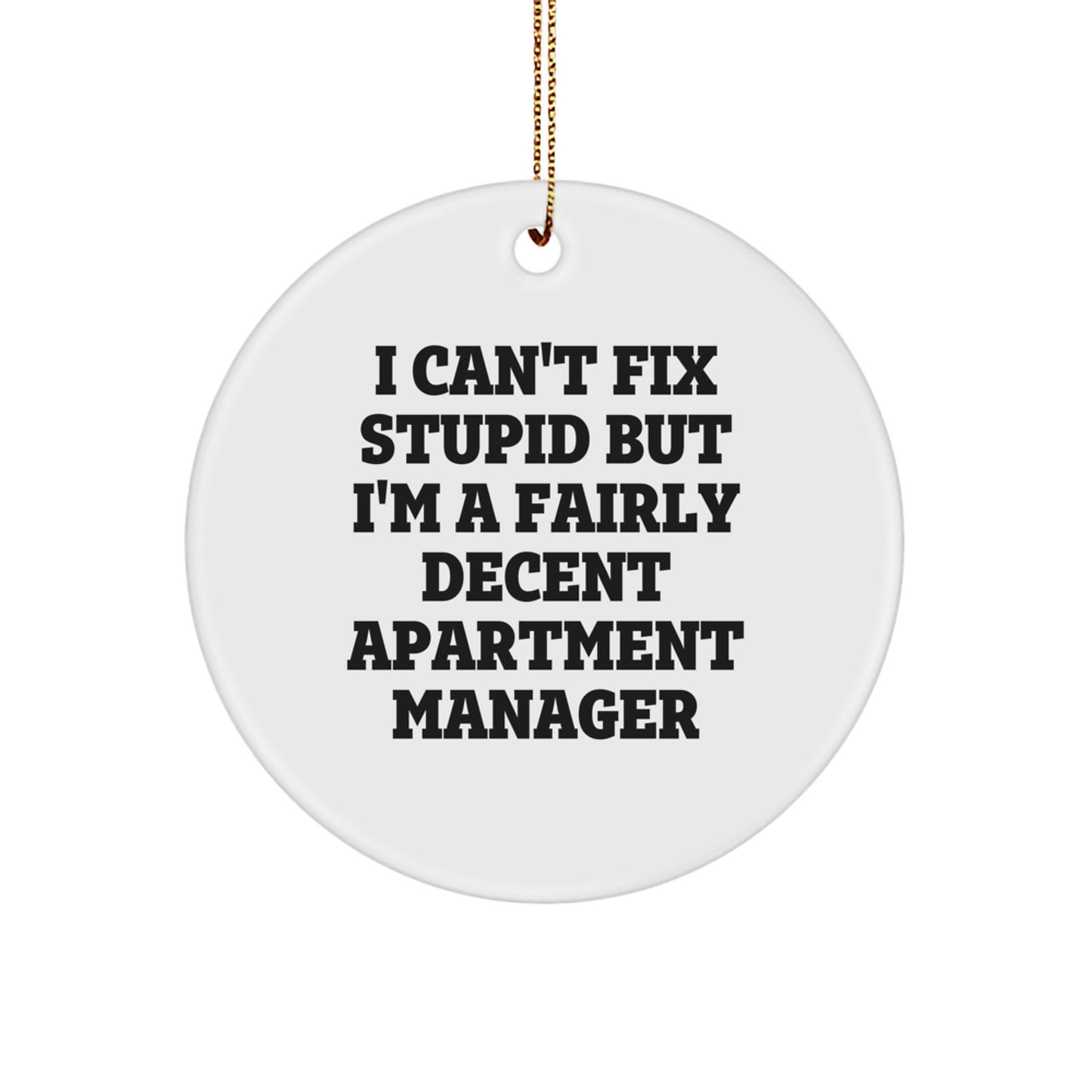 Funny Apartment Manager Christmas Unique Gifts for Men Women Friends Coworkers Family - I'm A Decent Manager Circle Ornament, Gifts from Apartment Manager - Image 1