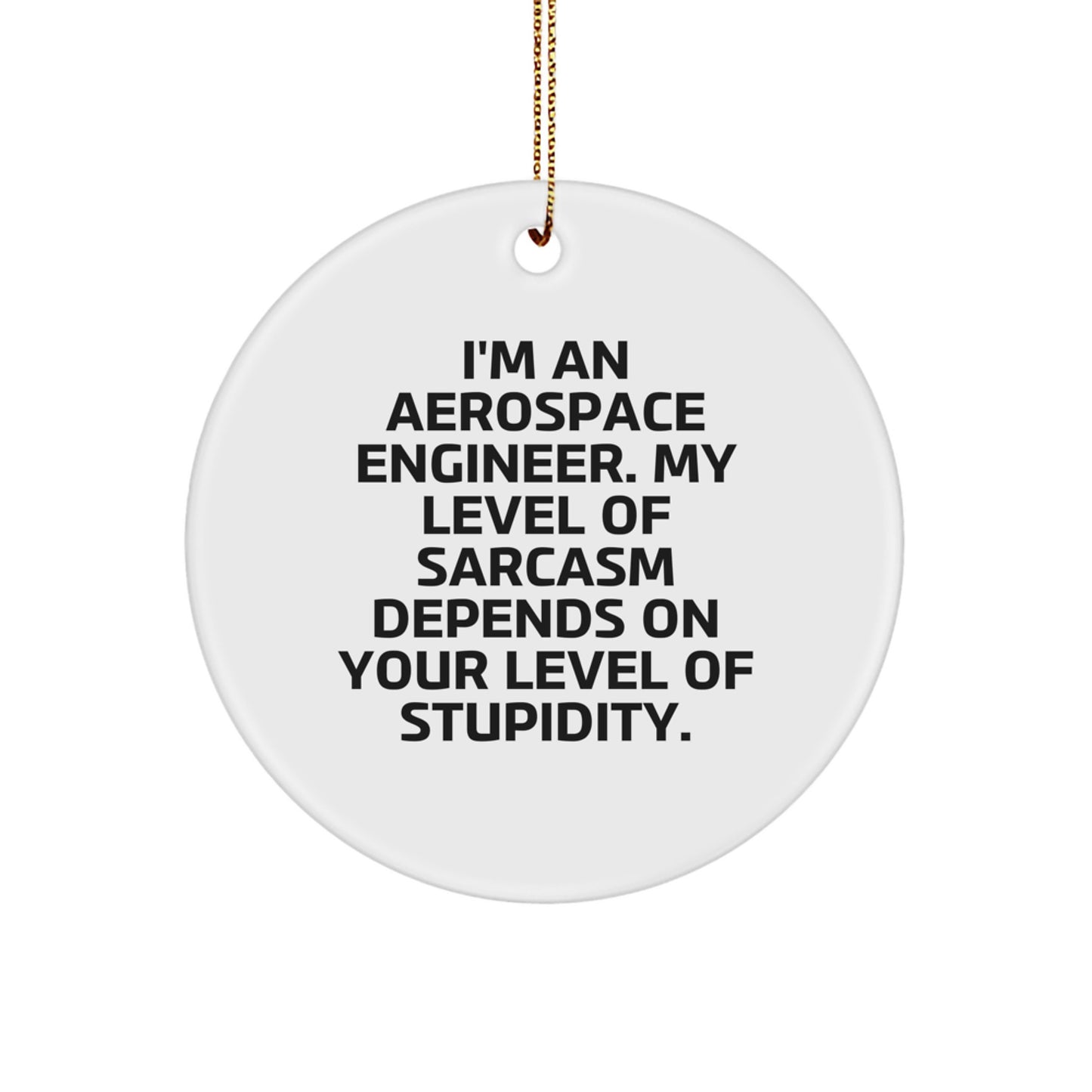 Aerospace Engineer Gifts from Friends for Men - Funny Circle Ornament with Sarcastic Quote - White Circle Shaped Christmas Unique Gifts - Image 1