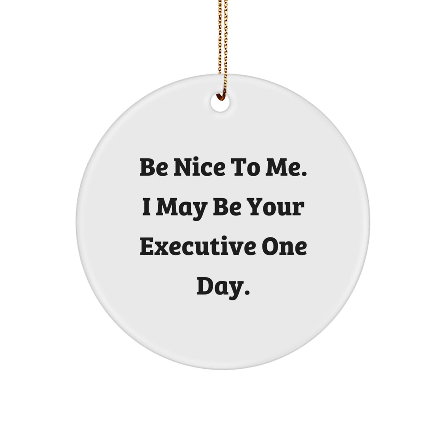 Funny Executive Gifts from Friends, Men, or Family Members - Be Nice To Me I May Be Your Executive One Day Christmas Unique Decor - Image 1