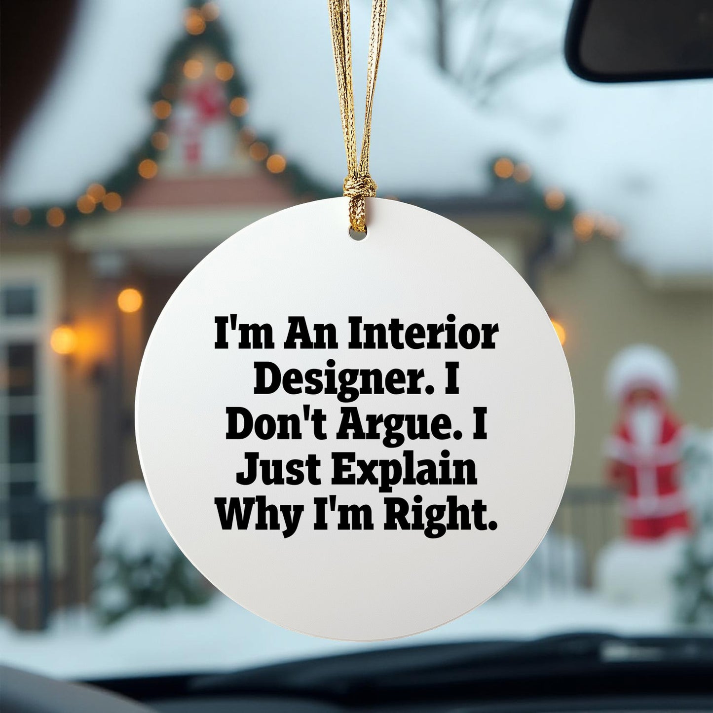 Funny Interior Designer Gifts for Women, Circle Ornament Christmas Unique Presents from Family to Interior Designer Friends - Mallard Moon