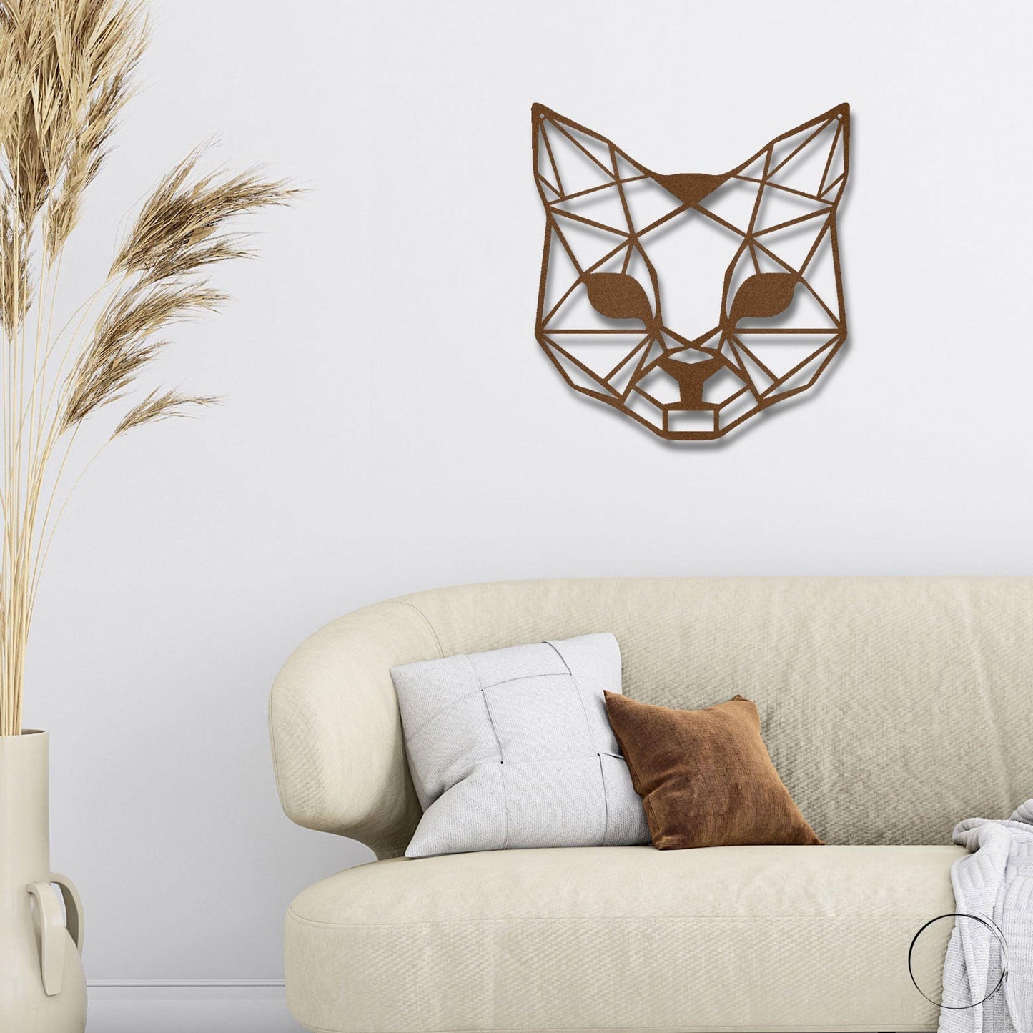Cat Geometric Indoor Outdoor Steel Wall Sign - Mallard Moon Gift Shop