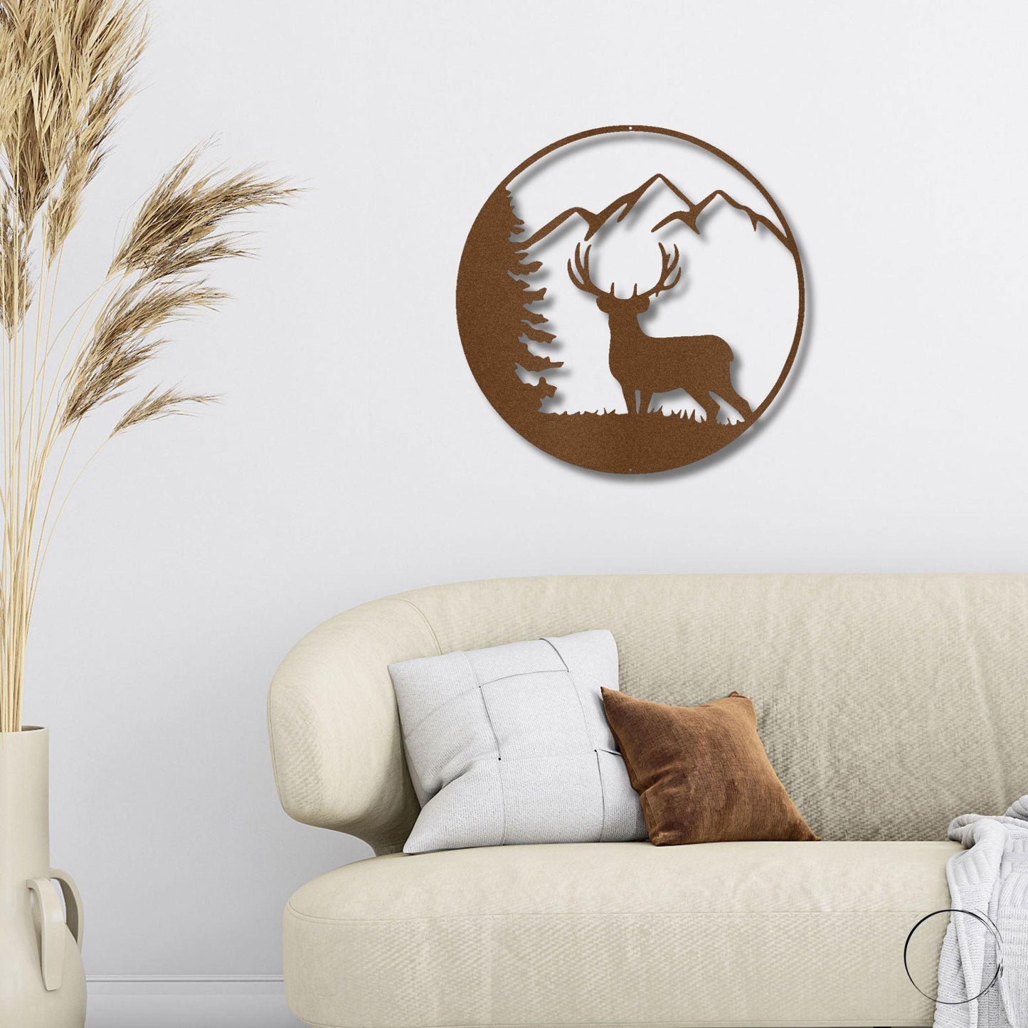 Deer Scene Metal Art Wall Sign - Mallard Moon Gift Shop