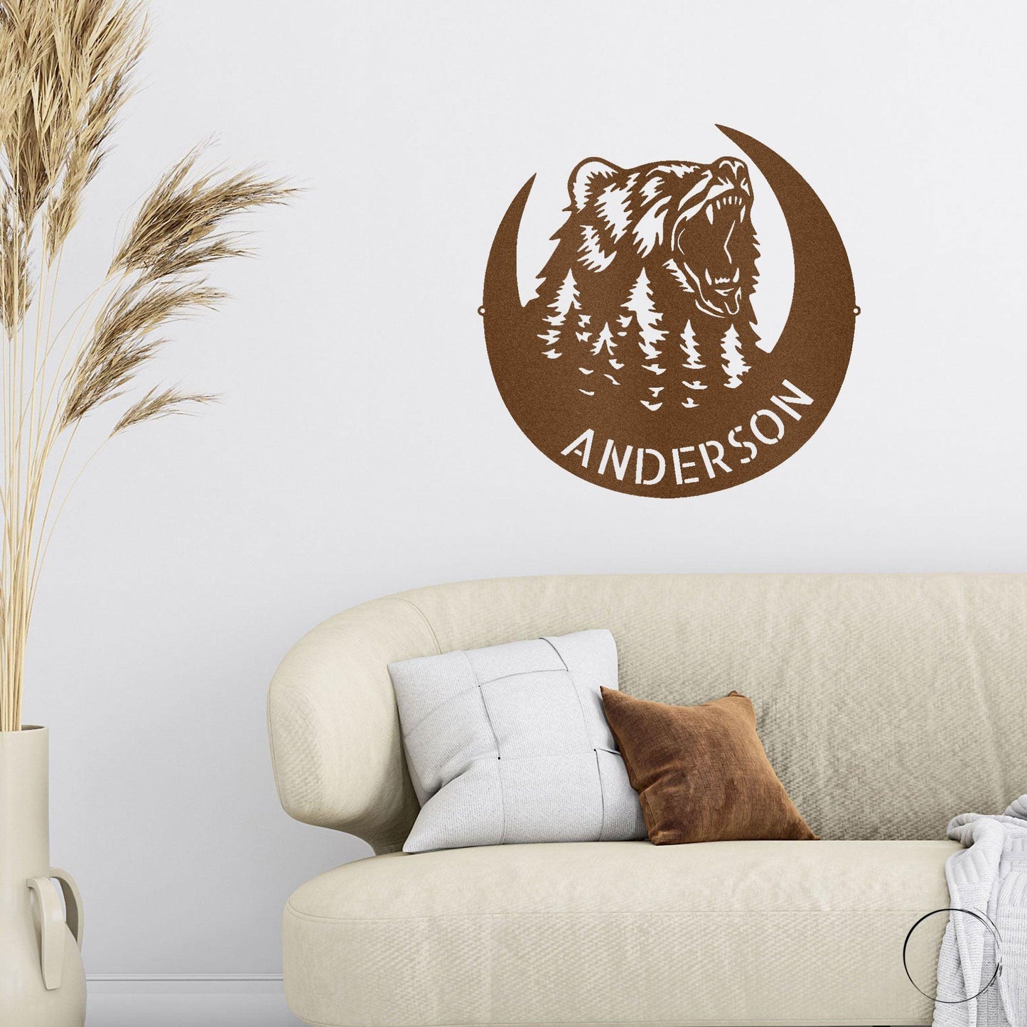Roaring Bear Custom Name Indoor Outdoor Steel Wall Sign - Mallard Moon Gift Shop
