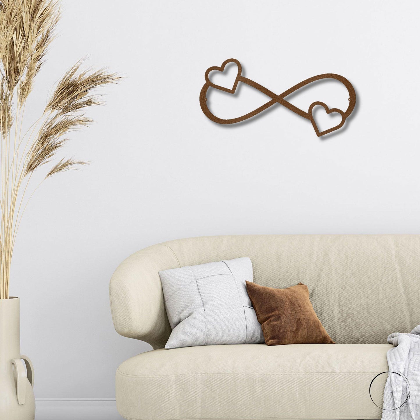 Double Heart Infinity Steel Wall Sign - Mallard Moon Gift Shop