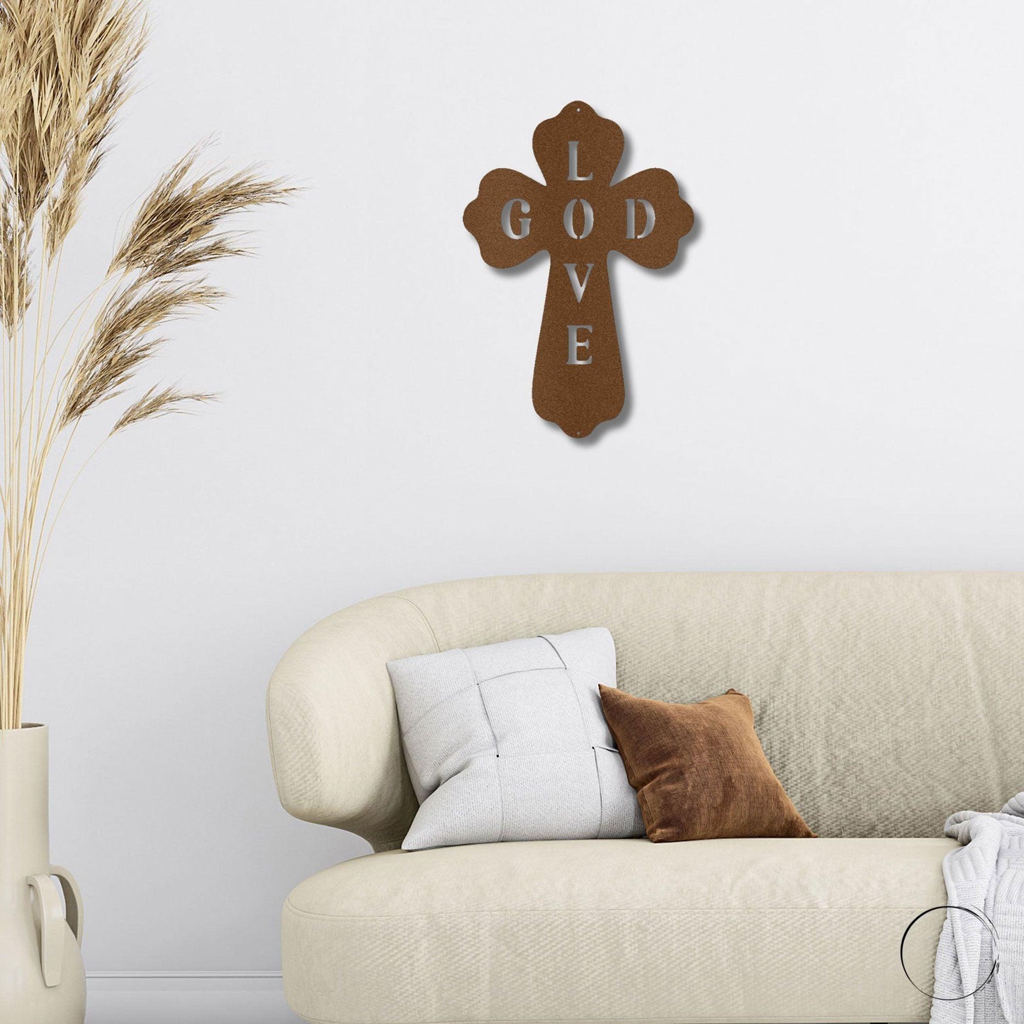 God Love Cross Metal Art Wall Sign - Mallard Moon Gift Shop