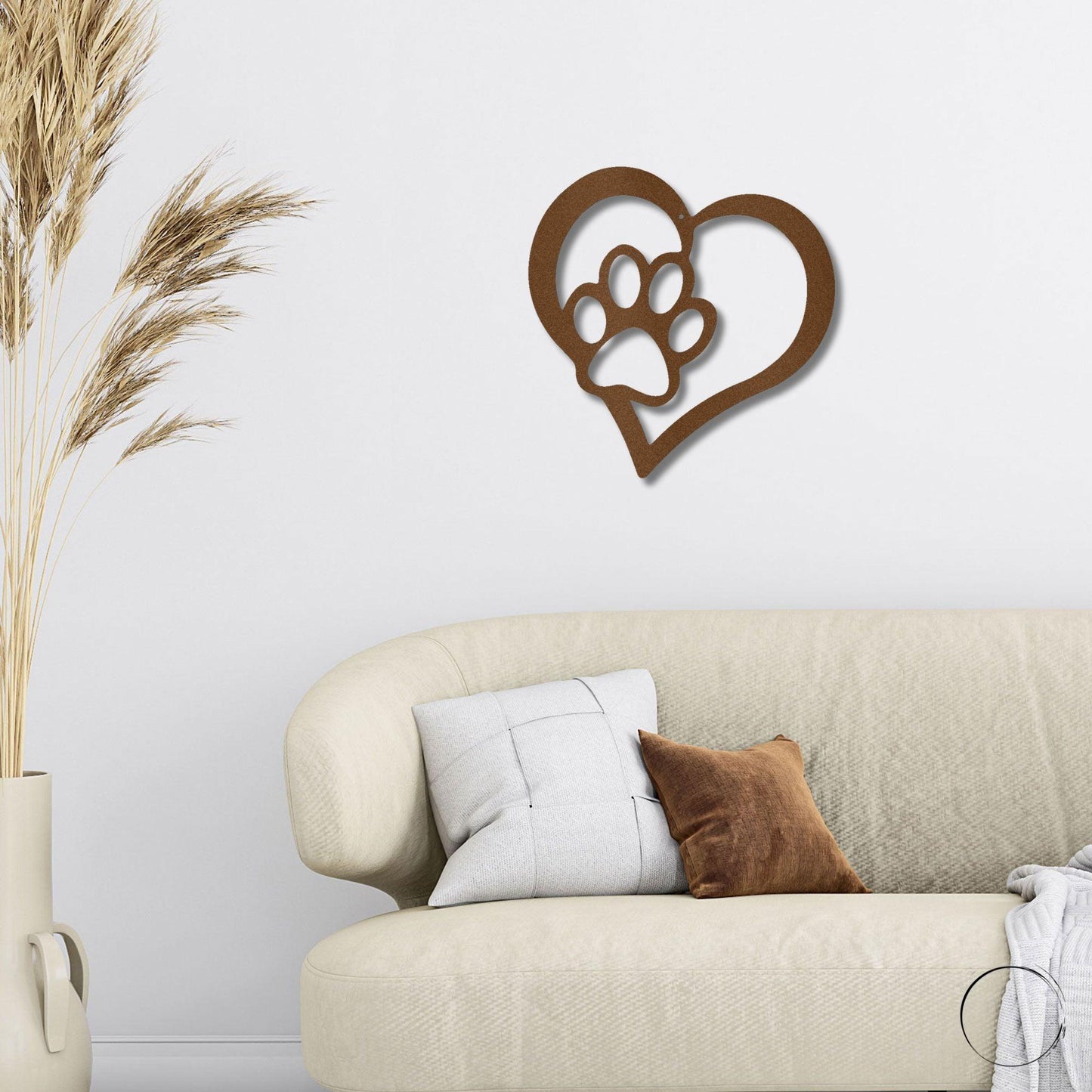 Puppy Love Paw Print Metal Art Wall Sign - Mallard Moon Gift Shop