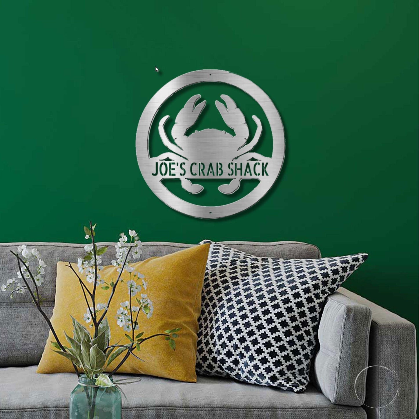 Crab Personalized Name Steel Wall Sign Custom Metal Art - Mallard Moon Gift Shop