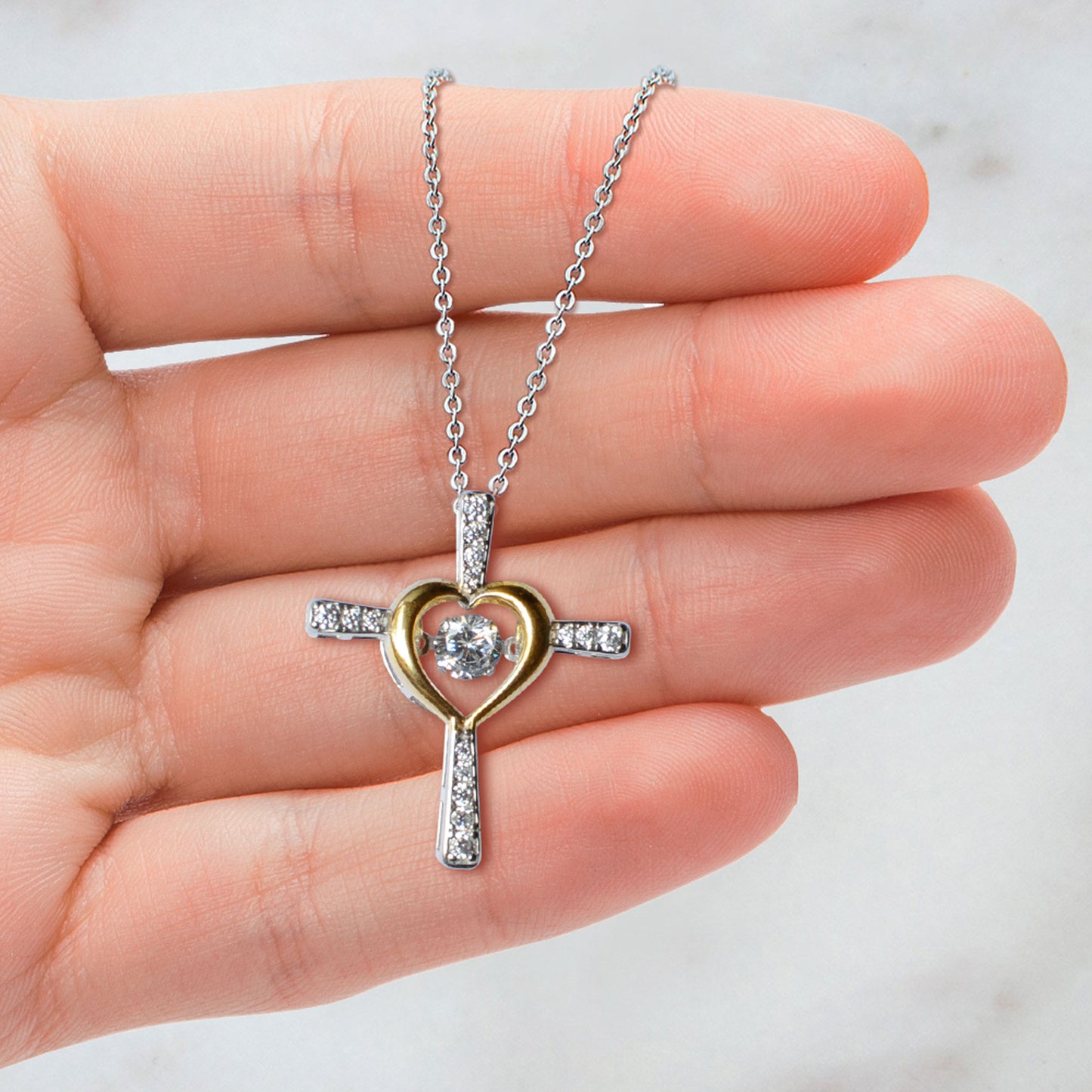 Soulmate, Wife, Girlfriend Romantic Gift - A Team - Dancing Cross Pendant Necklace - Mallard Moon Gift Shop