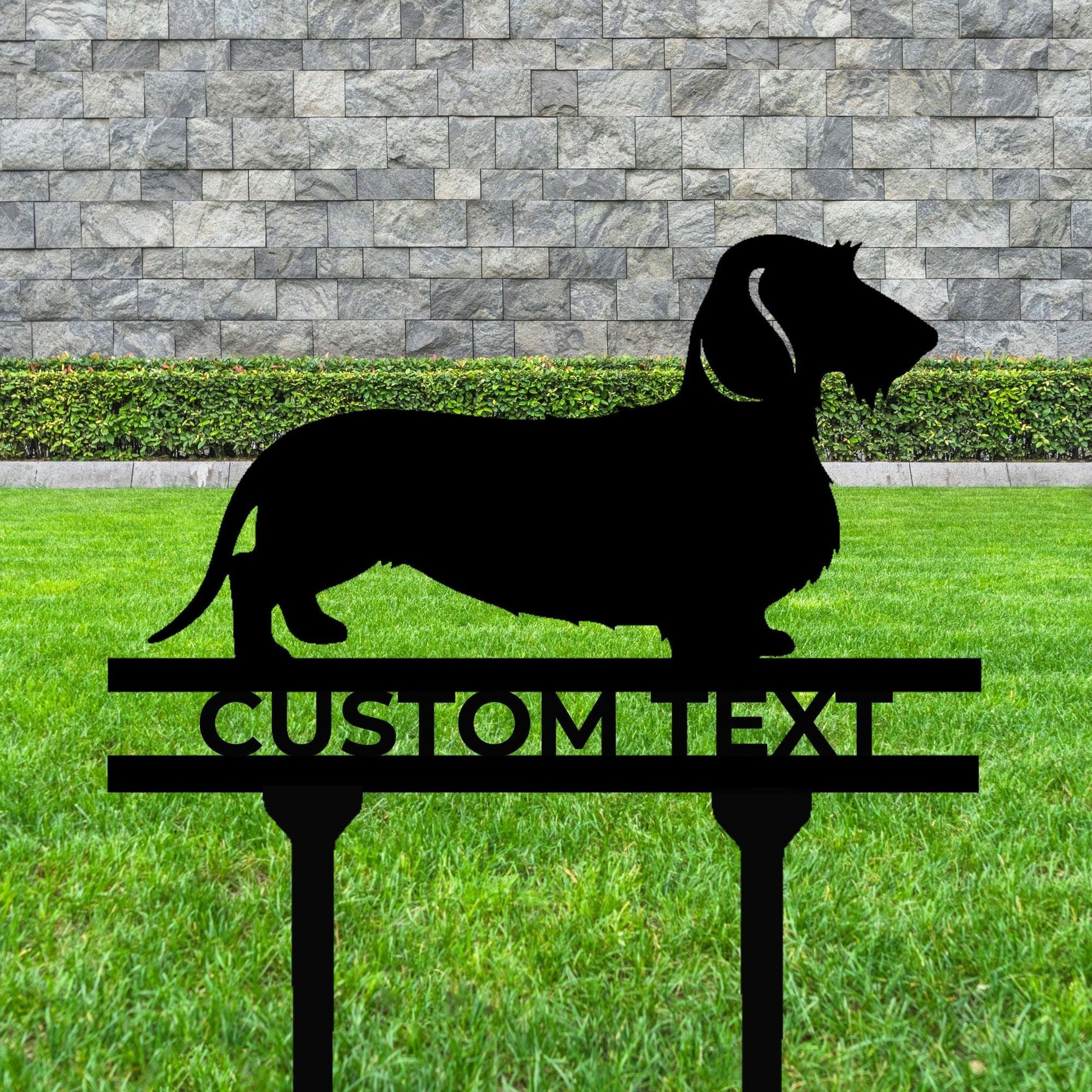 Dachshund Wire Haired Custom Address, Name Metal Yard Sign - Mallard Moon Gift Shop