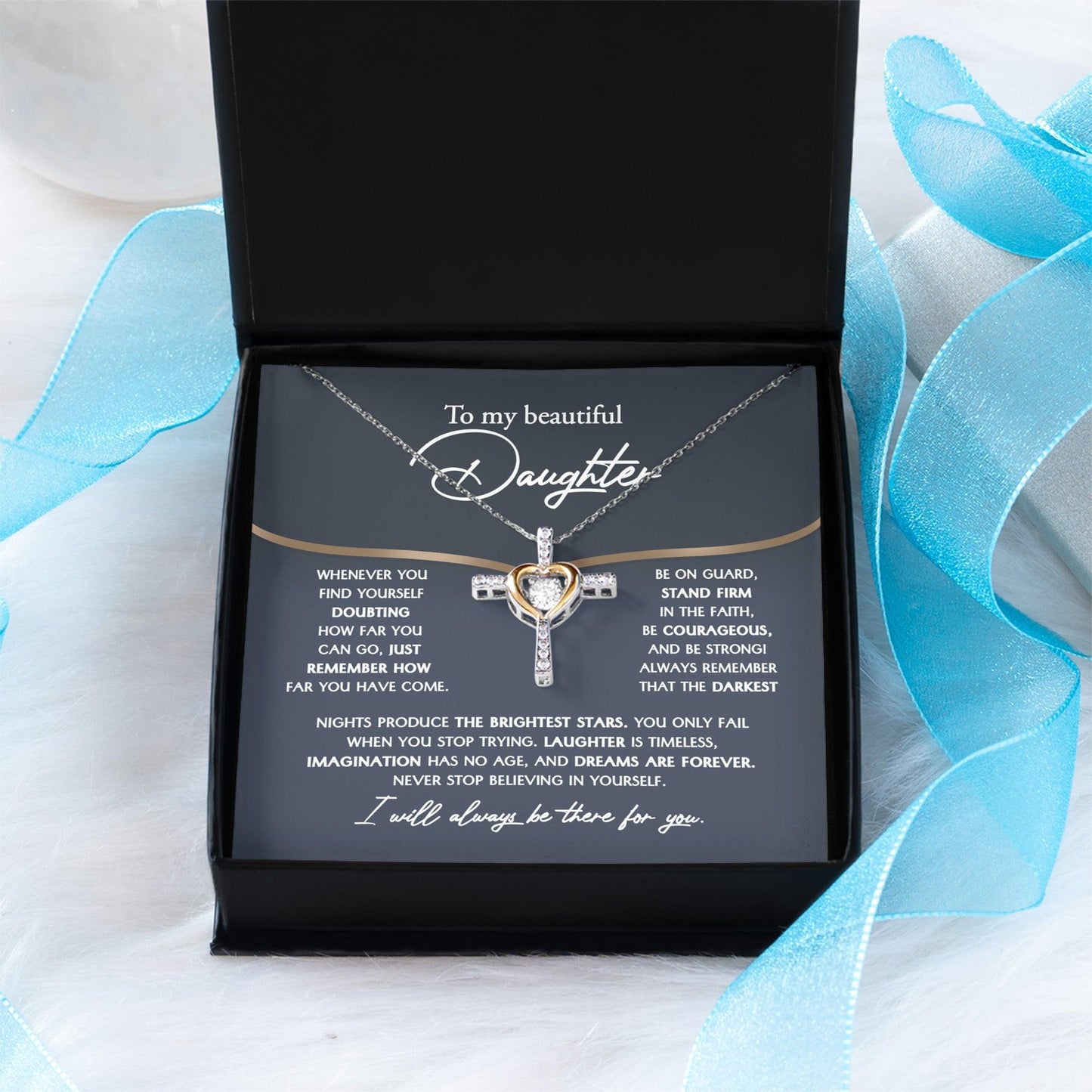 Daughter Gift for Birthday, Graduation, Christmas - Brightest Stars - Cross Pendant Necklace - Mallard Moon Gift Shop