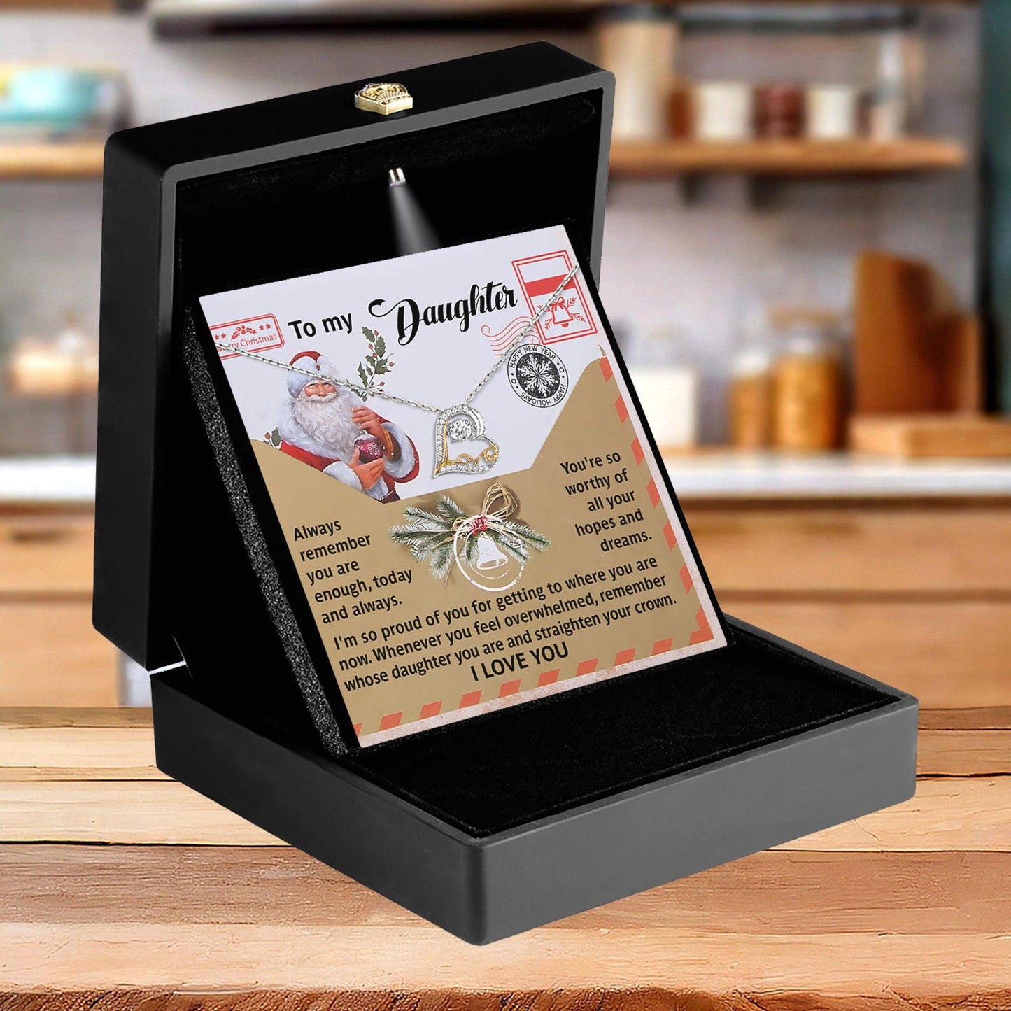 To My Daughter - All Your Hopes and Dreams - Love Dancing Heart Pendant Necklace - Mallard Moon Gift Shop