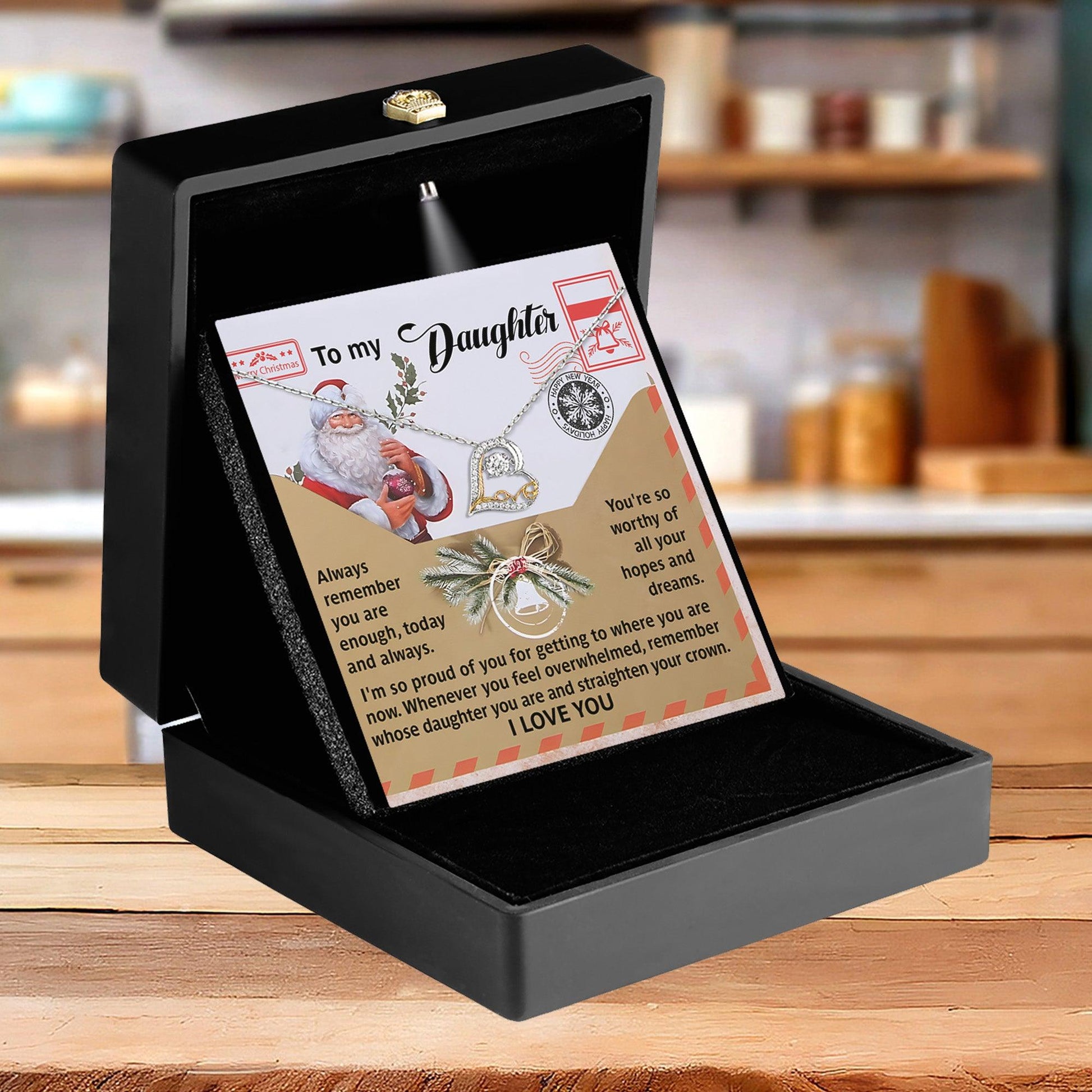To My Daughter - All Your Hopes and Dreams - Love Dancing Heart Pendant Necklace - Mallard Moon Gift Shop