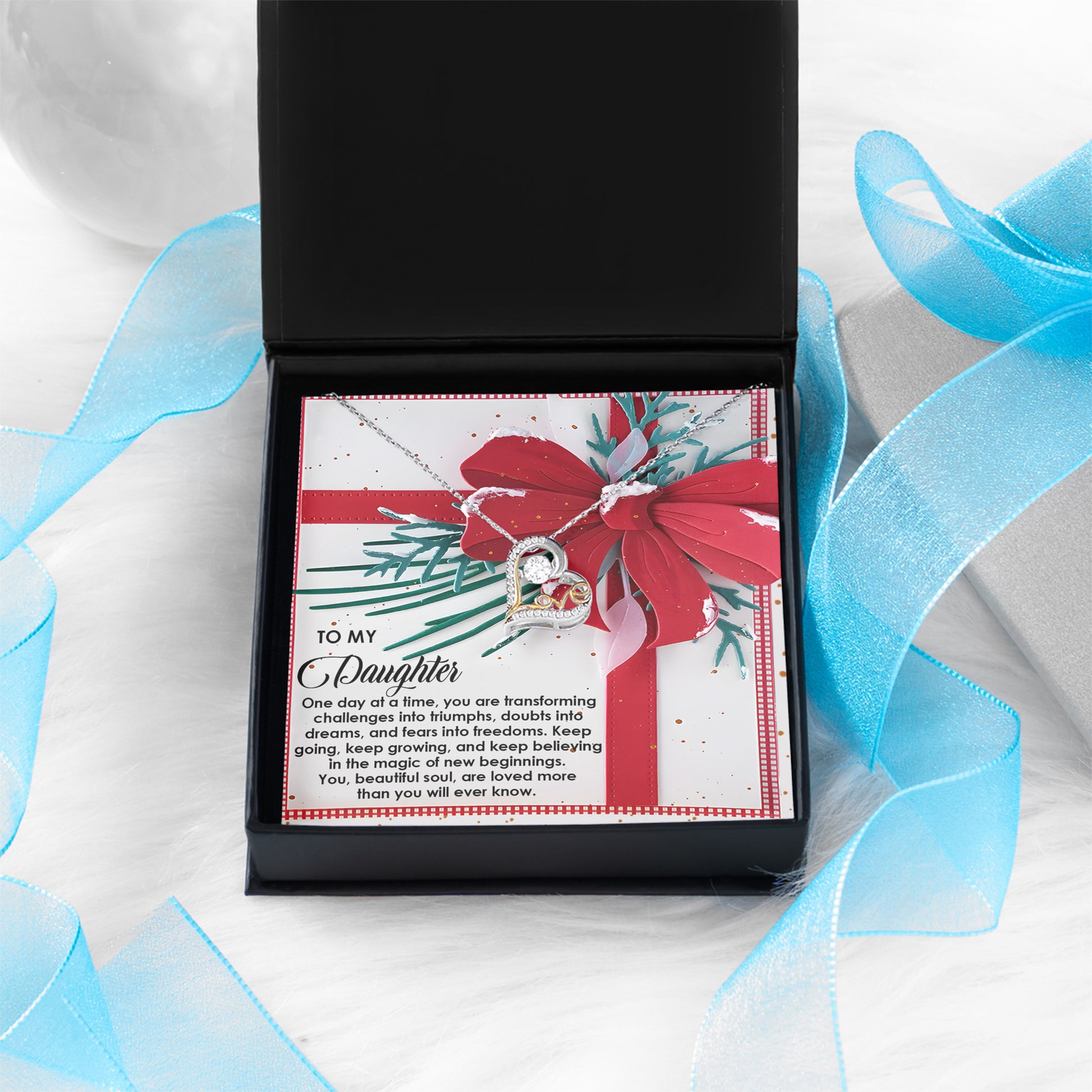 Gift for Daughter - Beautiful Soul - Love Dancing Heart Pendant Necklace - Mallard Moon Gift Shop