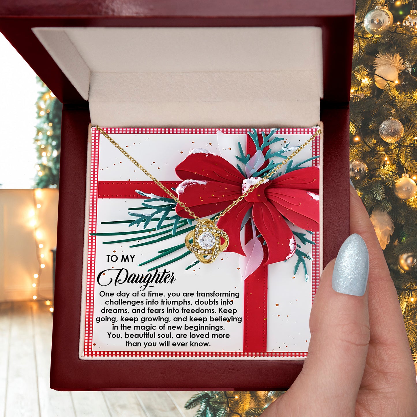 Gift for Daughter - Beautiful Soul - Love Knot Pendant Necklace - Mallard Moon Gift Shop
