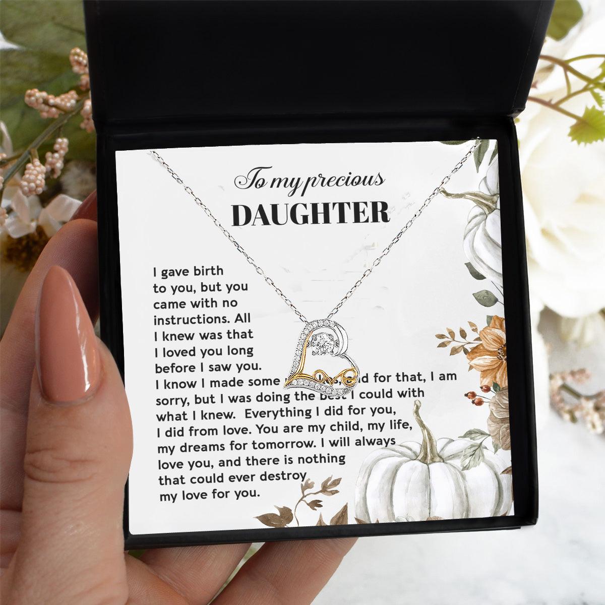Daughter Birthday, Graduation, Christmas Gift - I Did From Love - Love Dancing Heart Pendant Necklace - Mallard Moon Gift Shop