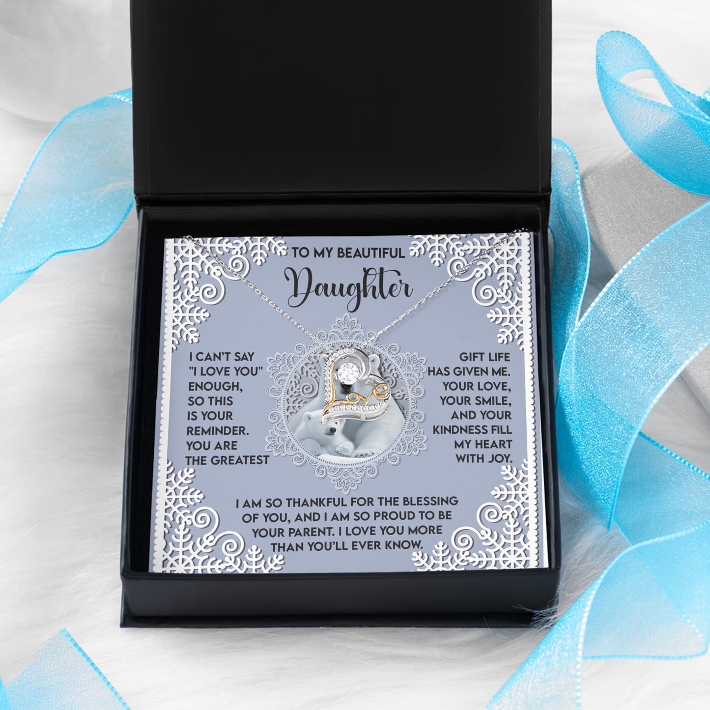 Gift for Daughter - Fill My Heart - Love Dancing Heart Pendant Necklace - Mallard Moon Gift Shop