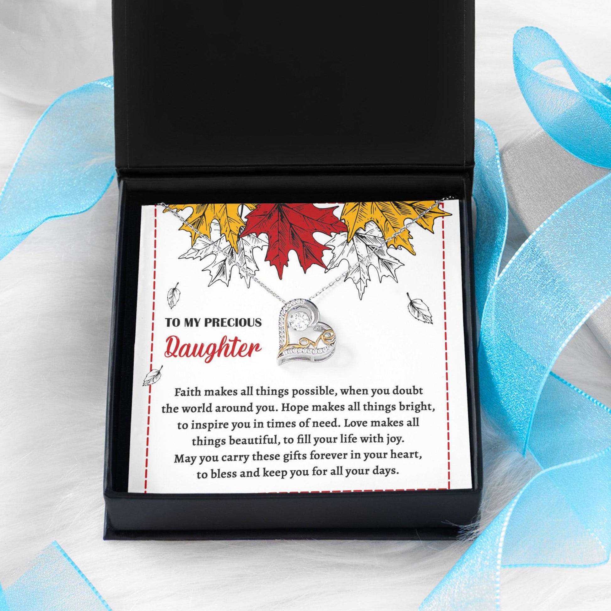 Daughter Birthday, Graduation, Christmas Gift - Fill Your Life - Love Dancing Heart Pendant Necklace - Mallard Moon Gift Shop