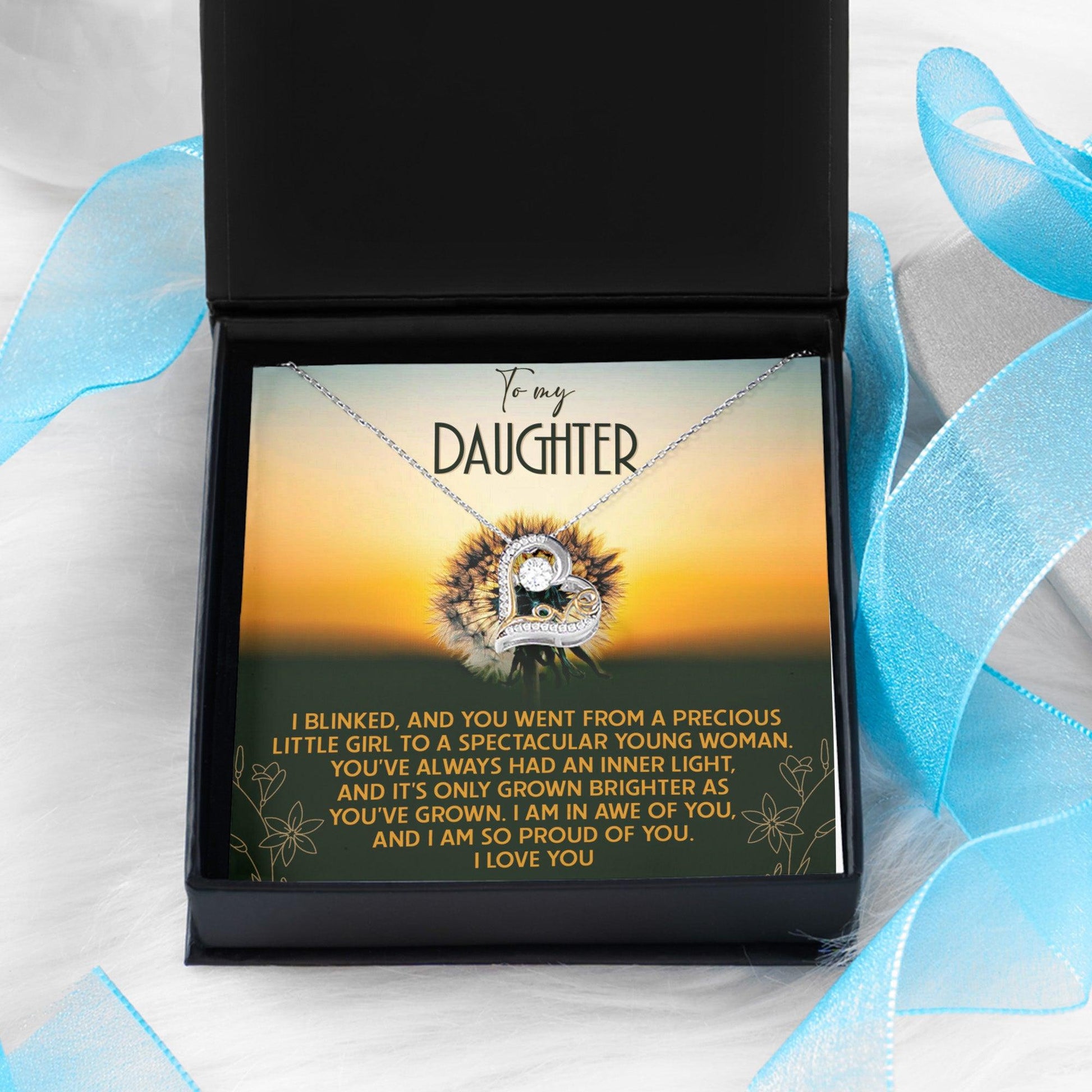 Daughter Birthday, Graduation, Christmas Gift - Grown Brighter - Love Dancing Heart Pendant Necklace - Mallard Moon Gift Shop