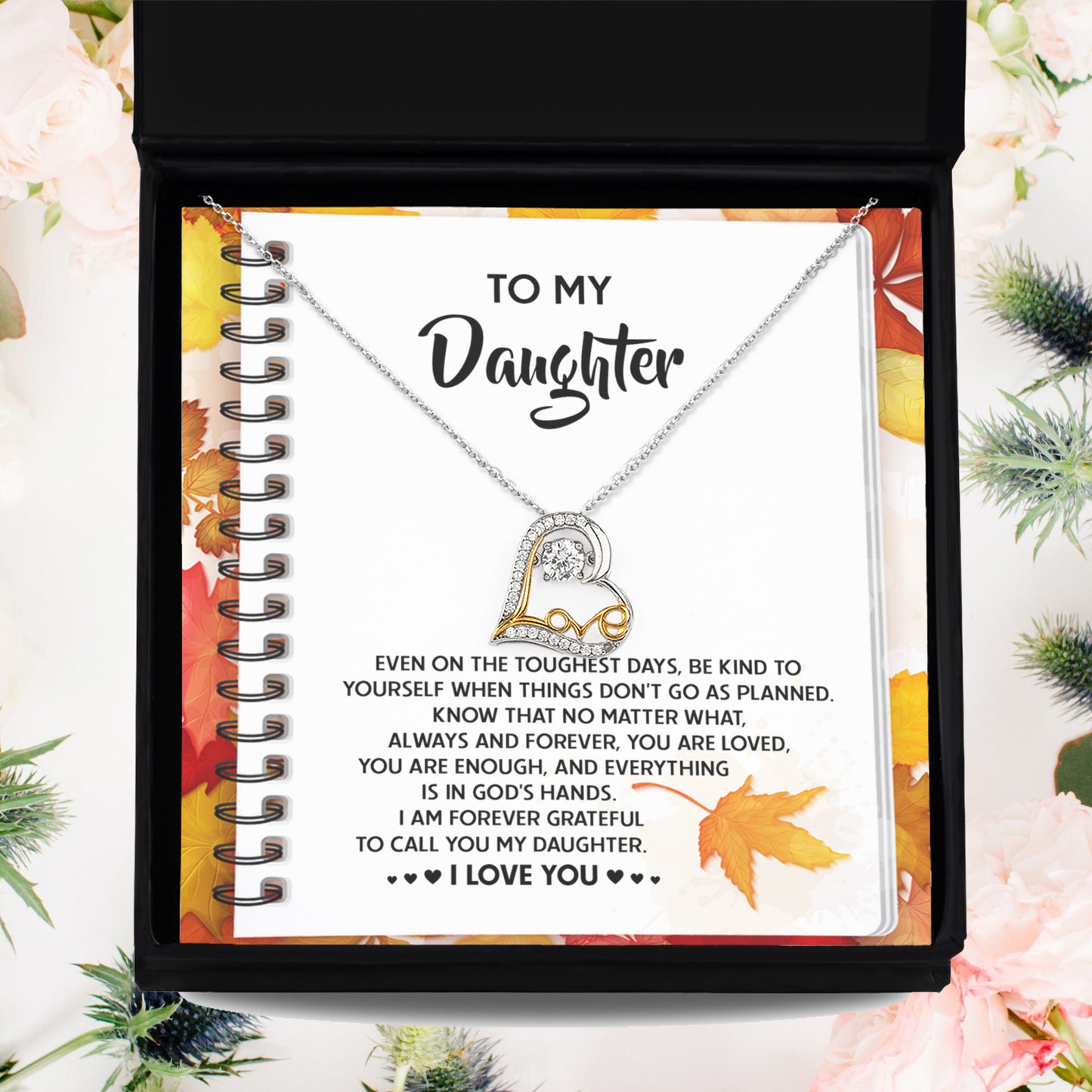 Daughter Birthday, Graduation, Christmas Gift - In God's Hands - Love Dancing Heart Pendant Necklace - Mallard Moon Gift Shop