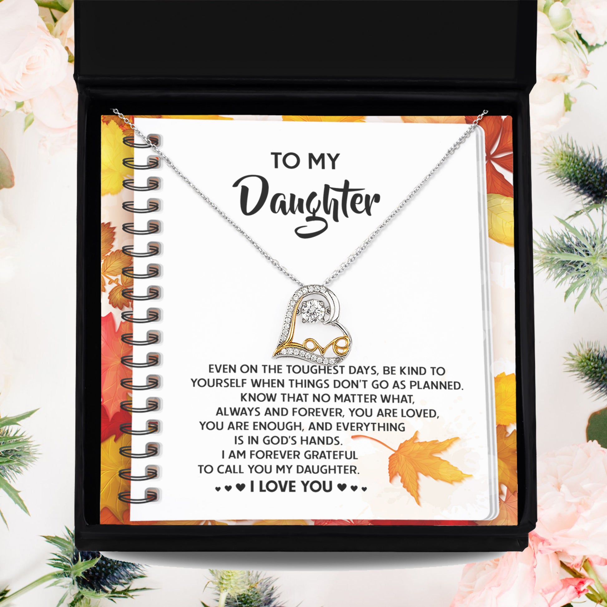 Daughter Birthday, Graduation, Christmas Gift - In God's Hands - Love Dancing Heart Pendant Necklace - Mallard Moon Gift Shop