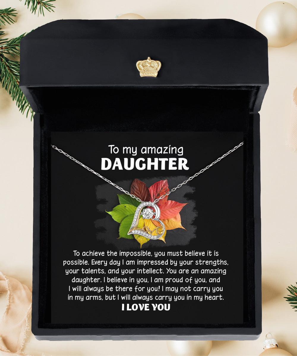 Daughter Birthday, Graduation, Christmas Gift - It Is Possible - Love Dancing Heart Pendant Necklace - Mallard Moon Gift Shop
