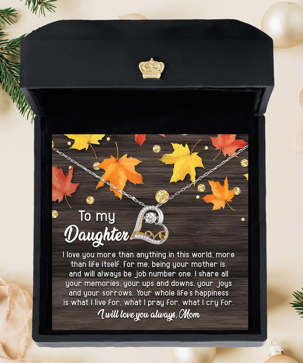 Daughter Birthday, Graduation, Christmas Gift - Job Number One - Love Dancing Heart Pendant Necklace - Mallard Moon Gift Shop