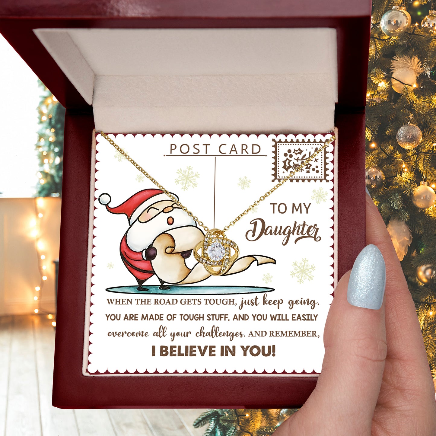 Gift for Daughter - Keep Going - Love Knot Pendant Necklace - Mallard Moon Gift Shop