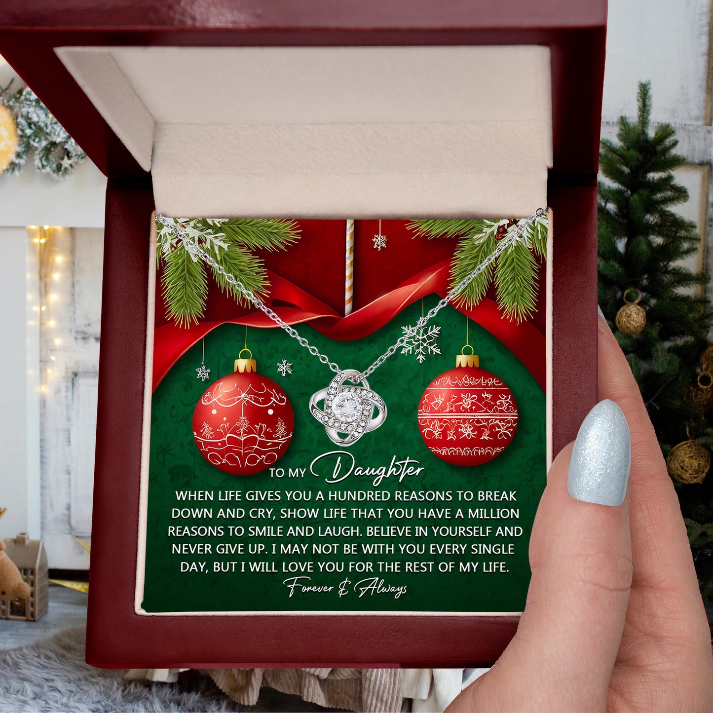 Gift for Daughter - Million Reasons - Love Knot Pendant Necklace - Mallard Moon Gift Shop
