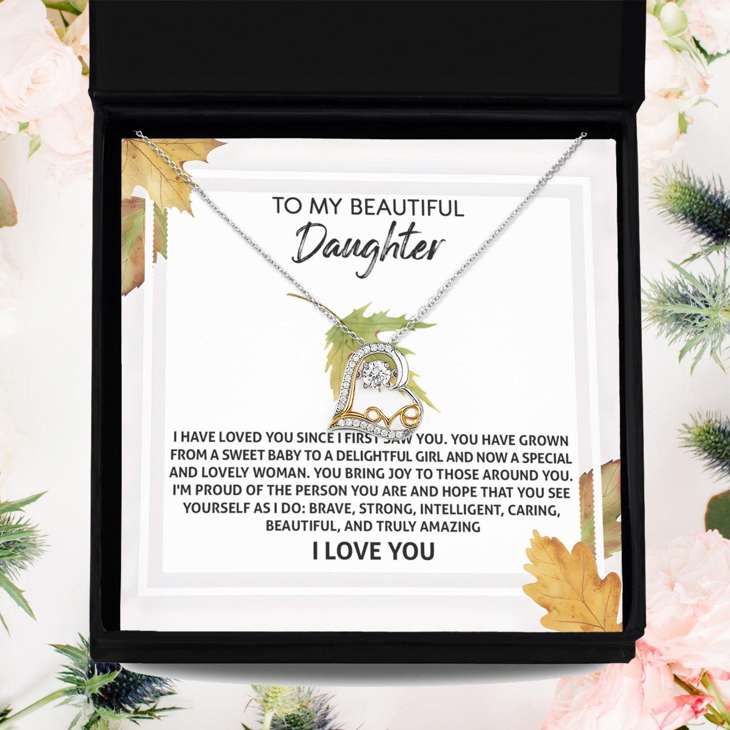 Daughter Birthday, Graduation, Christmas Gift - See Yourself - Love Dancing Heart Pendant Necklace - Mallard Moon Gift Shop