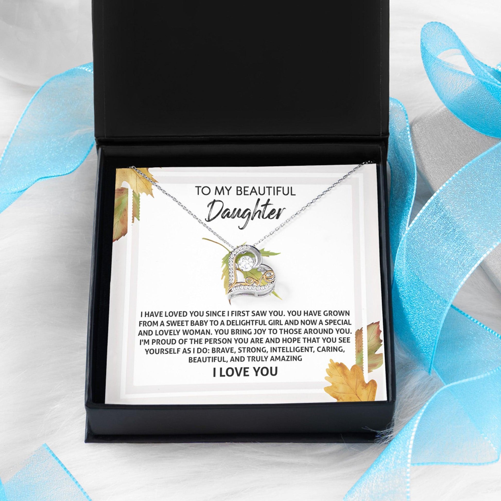 Daughter Birthday, Graduation, Christmas Gift - See Yourself - Love Dancing Heart Pendant Necklace - Mallard Moon Gift Shop