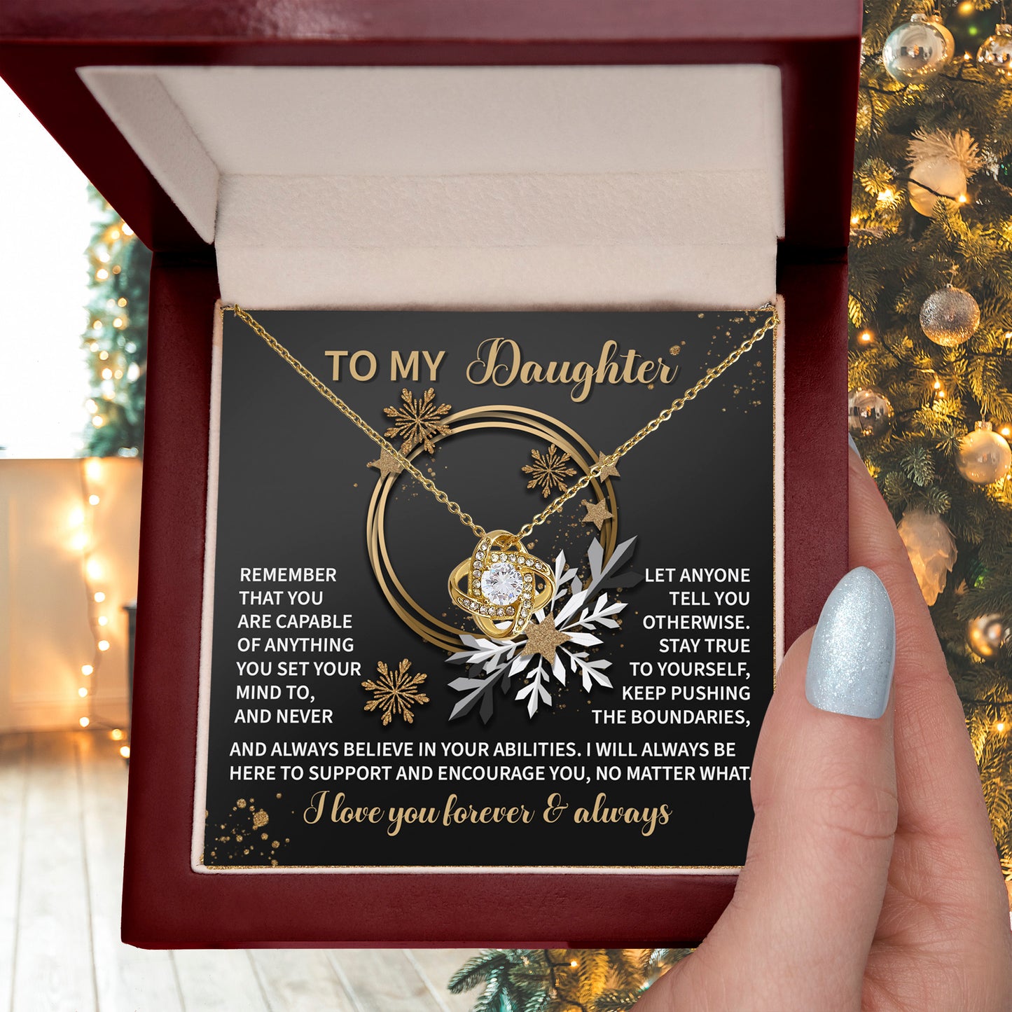Gift for Daughter - Set Your Mind - Love Knot Pendant Necklace - Mallard Moon Gift Shop