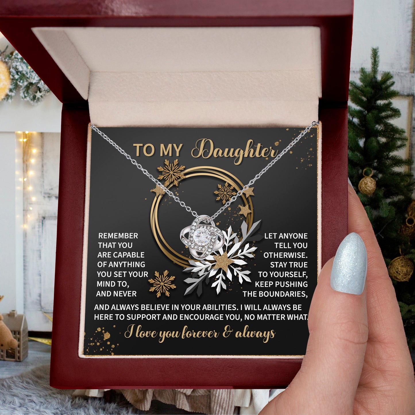 Gift for Daughter - Set Your Mind - Love Knot Pendant Necklace - Mallard Moon Gift Shop
