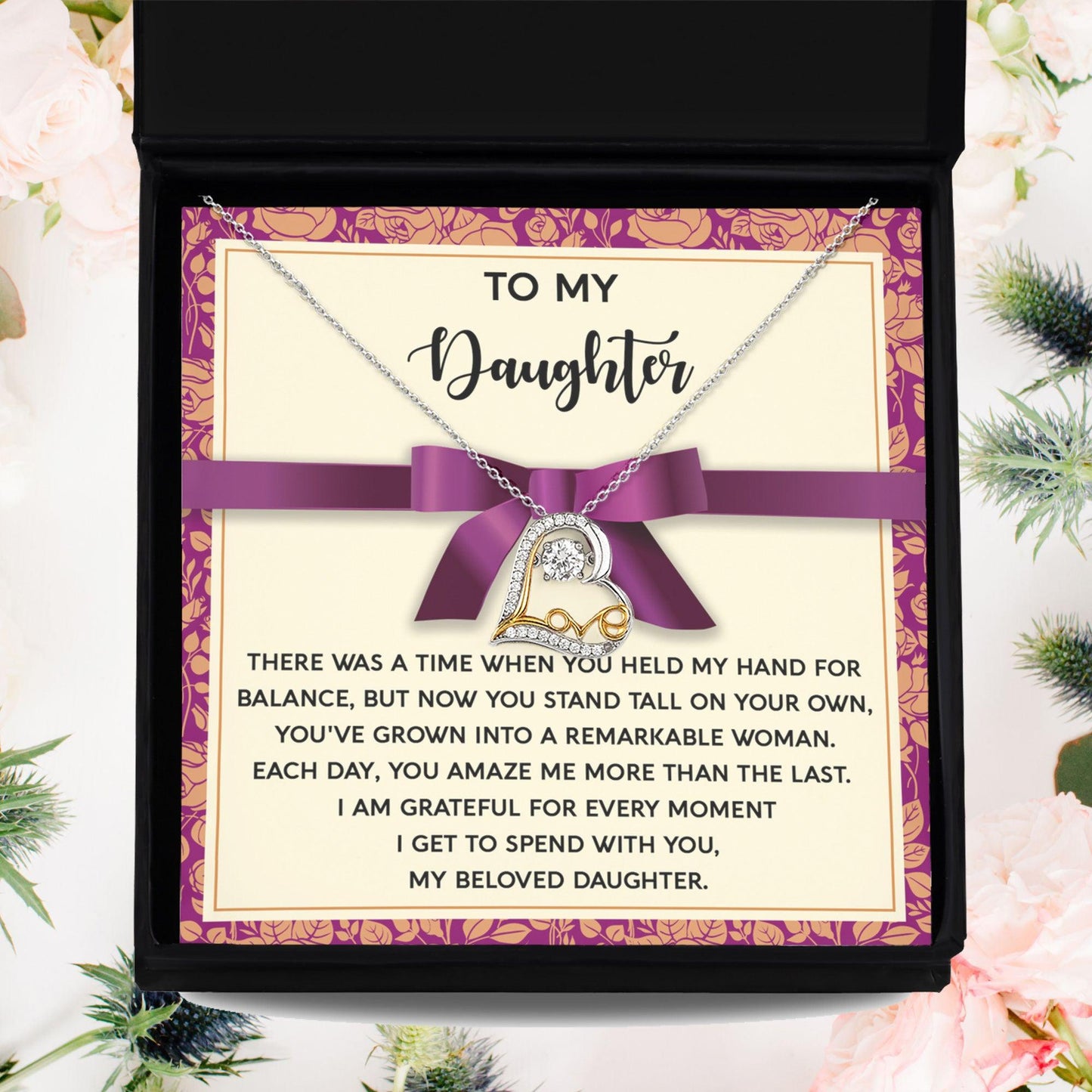 Daughter Birthday, Graduation, Christmas Gift - Moment I Spend With You - Love Dancing Heart Pendant Necklace - Mallard Moon Gift Shop