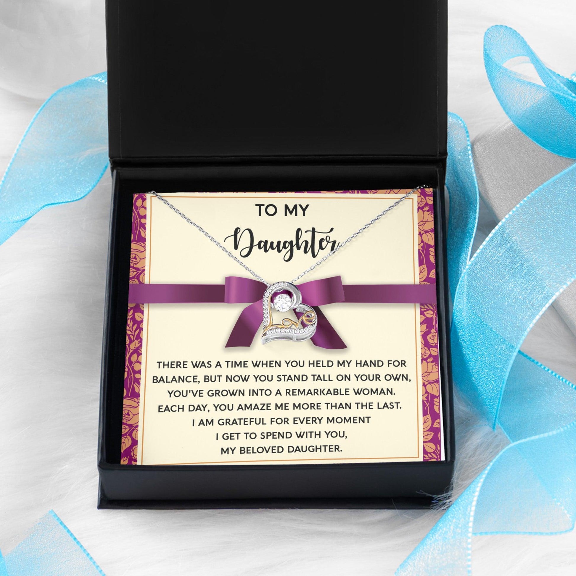 Daughter Birthday, Graduation, Christmas Gift - Moment I Spend With You - Love Dancing Heart Pendant Necklace - Mallard Moon Gift Shop