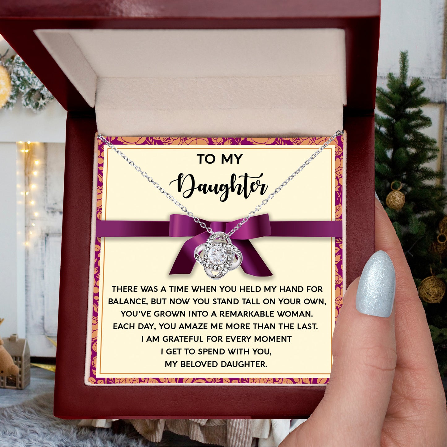 Daughter - Moment I Spend With You - Love Knot Pendant Necklace - Mallard Moon