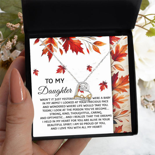Daughter Birthday, Graduation, Christmas Gift - You Were A Baby - Love Dancing Heart Pendant Necklace - Mallard Moon Gift Shop