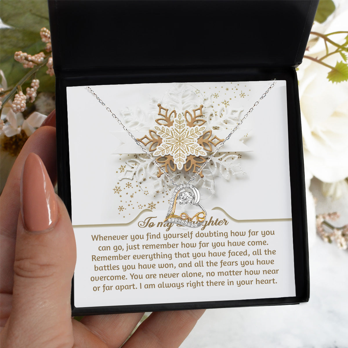 Gift for Daughter - You Are Never Alone - Dancing Heart Pendant Necklace - Mallard Moon Gift Shop