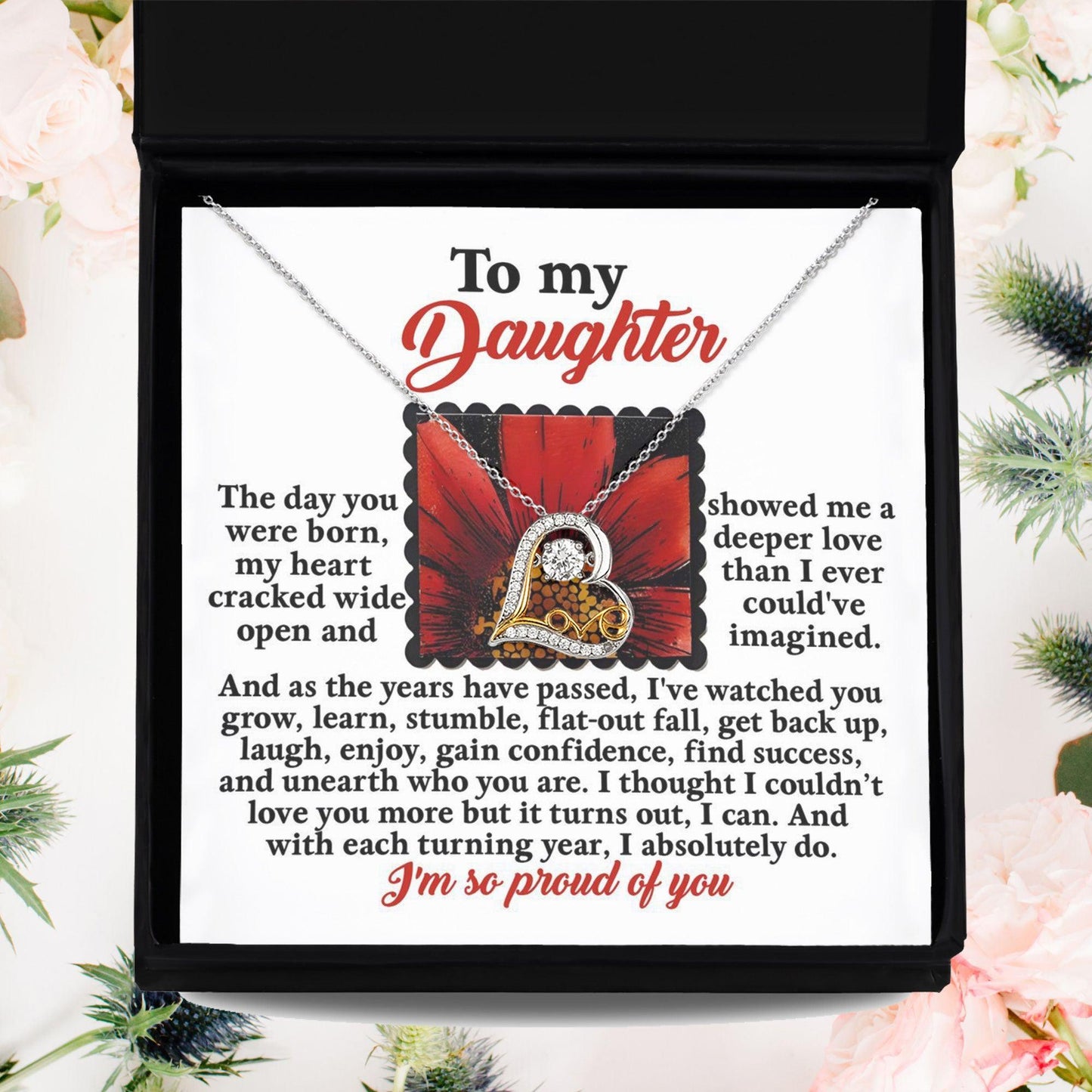 Daughter Birthday, Graduation, Christmas Inspirational Gift  - A Deeper Love - Love Dancing Heart Pendant Necklace - Mallard Moon Gift Shop
