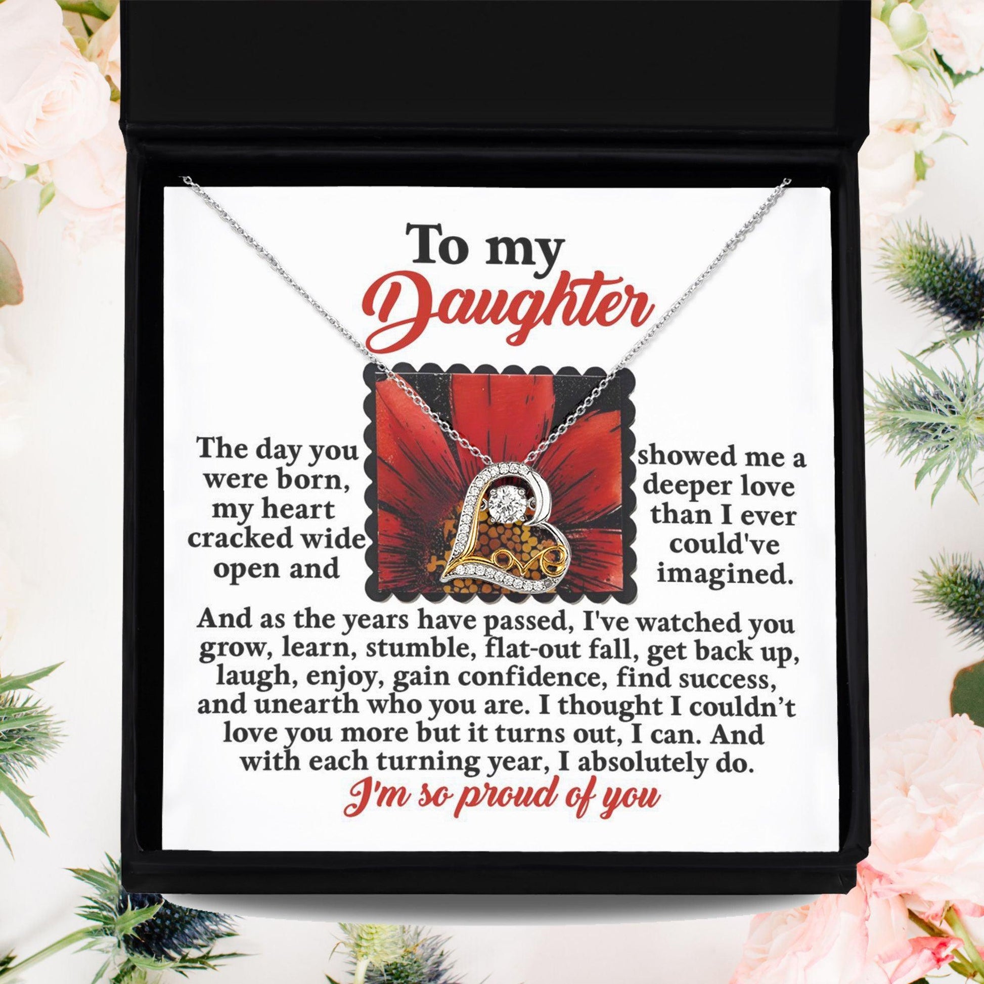 Daughter Birthday, Graduation, Christmas Inspirational Gift  - A Deeper Love - Love Dancing Heart Pendant Necklace - Mallard Moon Gift Shop