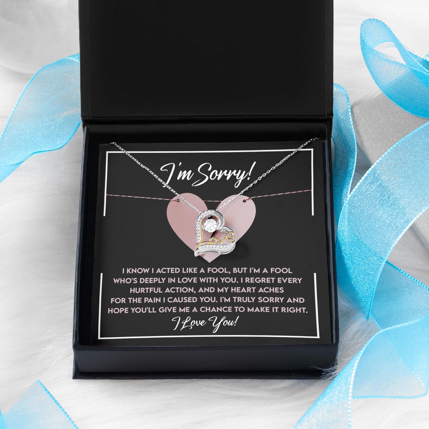 Apology Gift for Girlfriend, Wife, Soulmate - Sorry, Deeply In Love - Love Dancing Heart Pendant Necklace - Mallard Moon Gift Shop