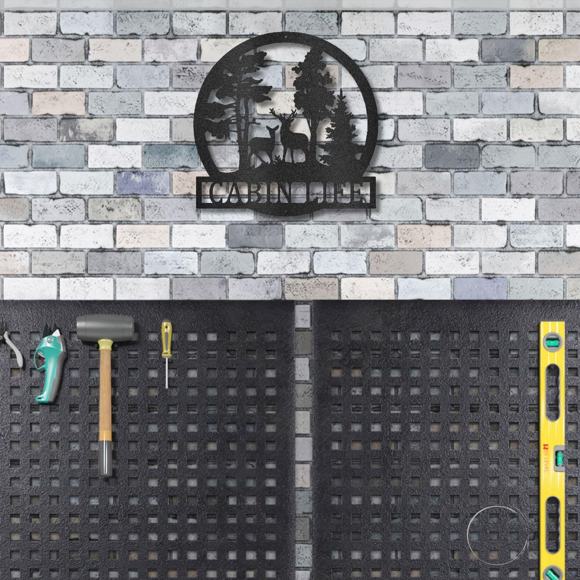 Deer in the Woods Custom Name Metal Art Wall Sign - Mallard Moon Gift Shop