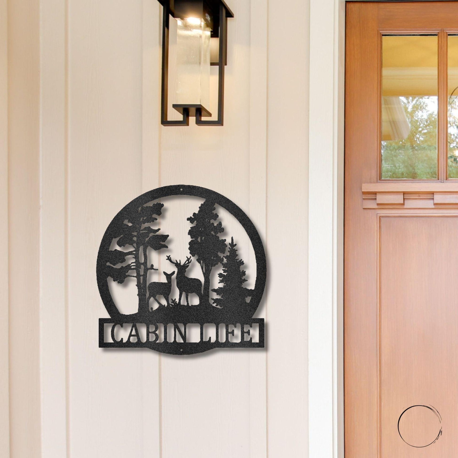 Deer in the Woods Custom Name Metal Art Wall Sign - Mallard Moon Gift Shop