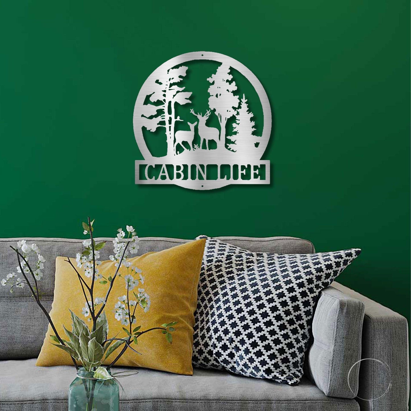 Deer in the Woods Custom Name Metal Art Wall Sign - Mallard Moon Gift Shop