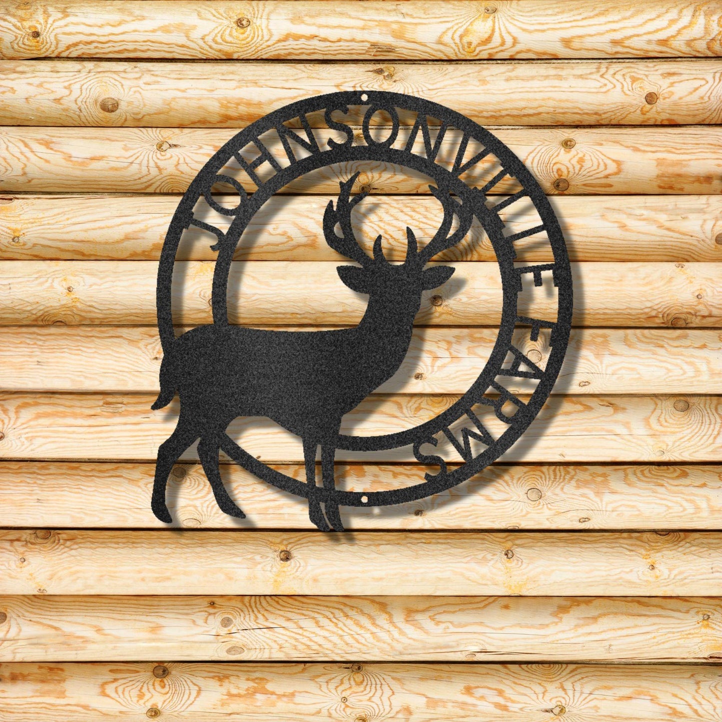 Deer Stag Personalized Name Metal Art Wall Sign - Mallard Moon Gift Shop