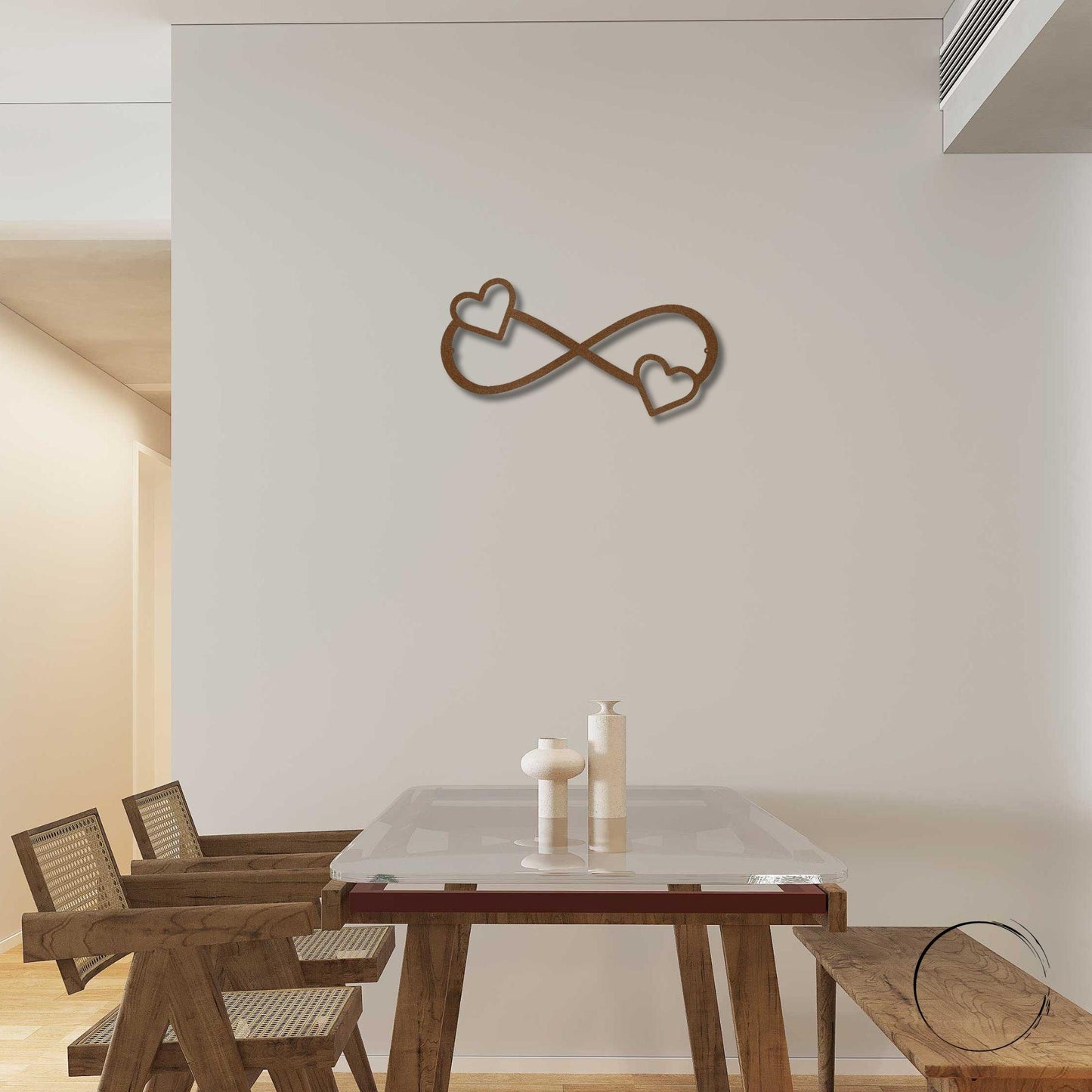 Double Heart Infinity Steel Wall Sign - Mallard Moon Gift Shop