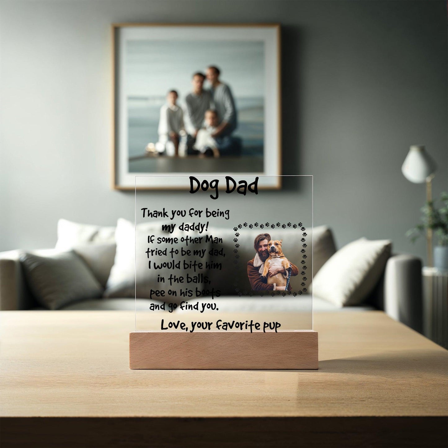 Gift for Dog Dad Custom Photo Upload Acrylic Plaque - Mallard Moon Gift Shop