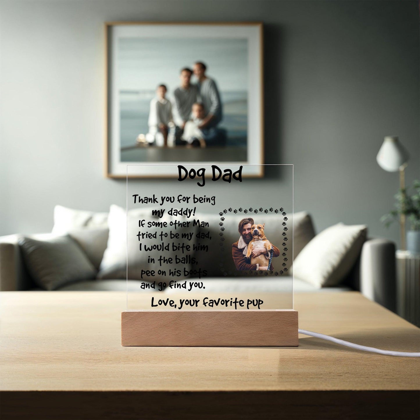 Gift for Dog Dad Custom Photo Upload Acrylic Plaque - Mallard Moon Gift Shop